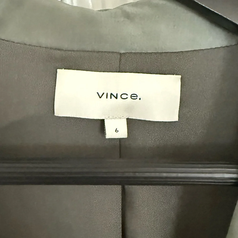 Vince - Sea Foam Green Satin Long Sleeve Blazer - Picture 2 of 5